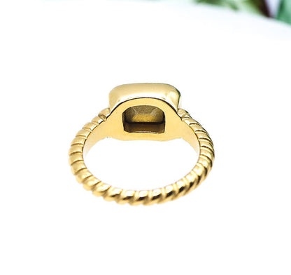 18K Gold Plated Pink CZ Ring | With Box