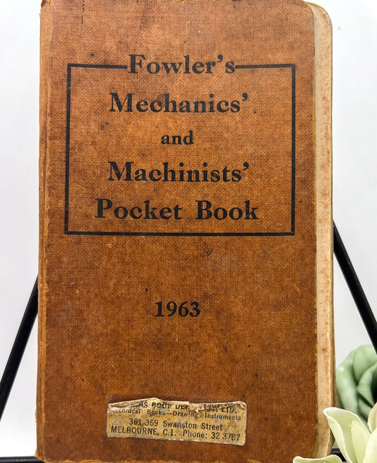 1963 Vintage Fowler's Mechanics And Machinists Pocket Book