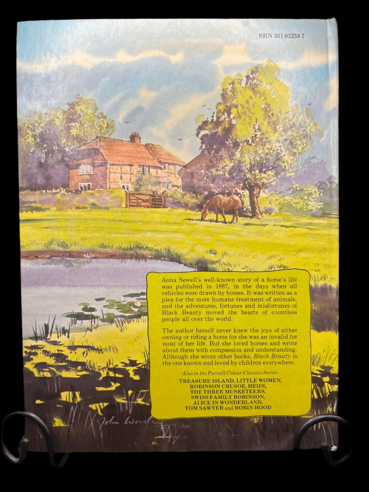 1978 Purnell Colour Classics Black Beauty by Anna Sewell, Vintage Horse Book