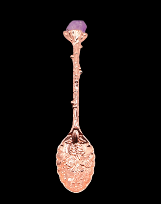 Single Witchy Genuine Crystal Coffee & Tea Spoon – Whimsical Decorative Gift