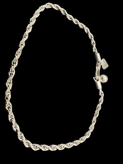 22k Stamped Silver Twisted Rope Bracelet