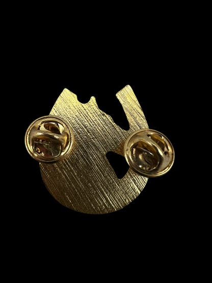 Vintage Lapel Pin Golden Horseshoe, Collectible Equestrian Brooch Jewellery Gift