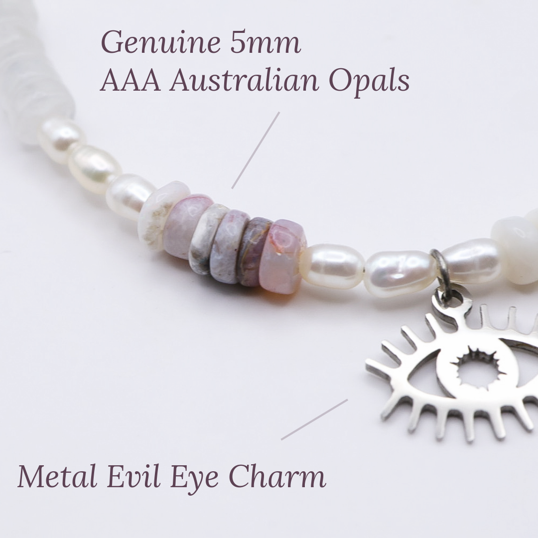 Australian Handmade Adjustable Pregnancy & Postpartum Silver-plated Crystal Bracelet | 19cm