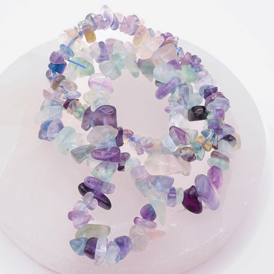 Rainbow Fluorite Crystal Chip Bracelet