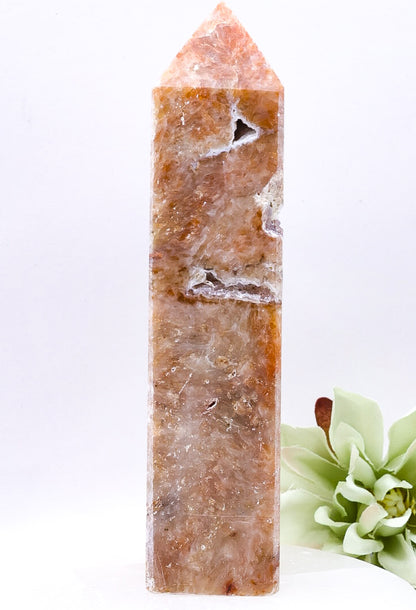 Orange Calcite/Apatite 
Crystal Point Medium Size 13cm | #1  301g