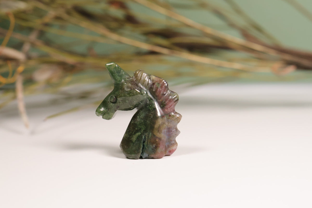 Mini Unicorn Crystal Ocean Jasper Carving 1.5cm | Intuitively Chosen