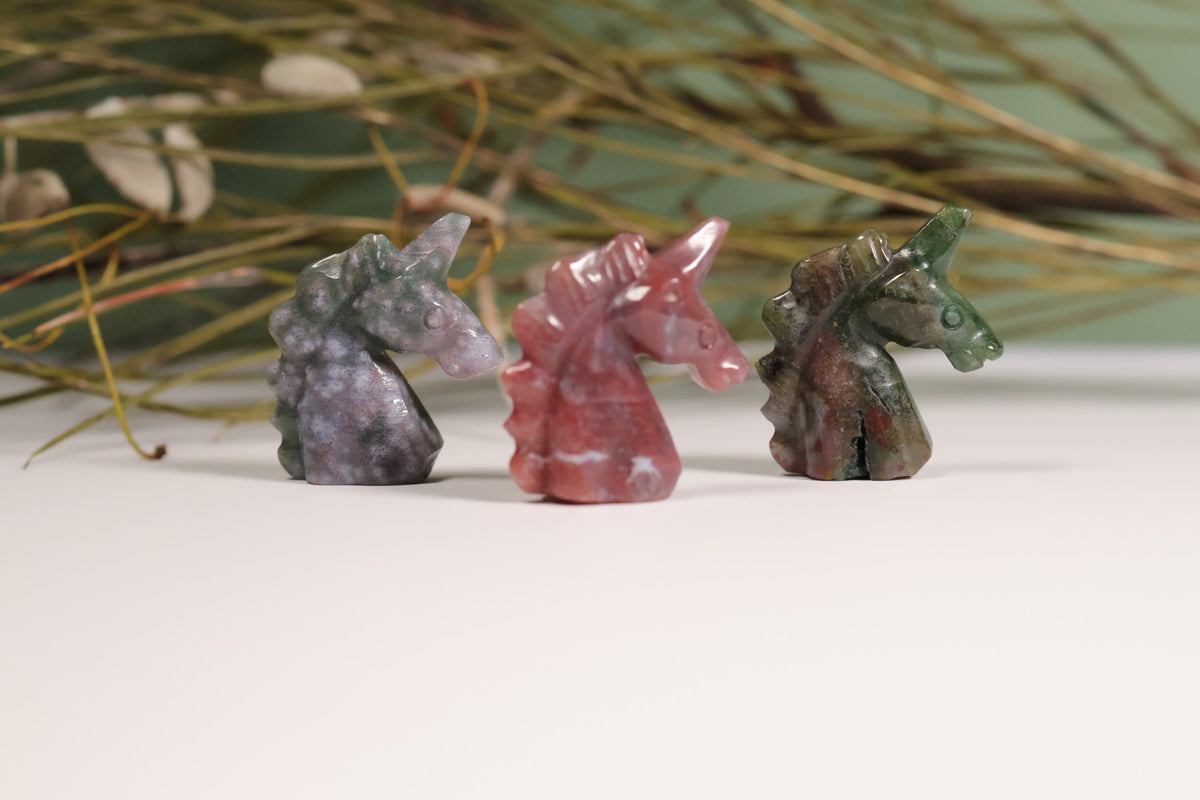Mini Unicorn Crystal Ocean Jasper Carving 1.5cm | Intuitively Chosen