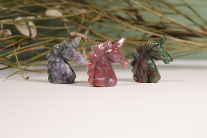 Mini Unicorn Crystal Ocean Jasper Carving 1.5cm | Intuitively Chosen