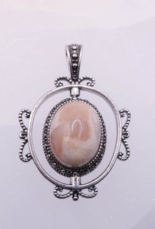 Sakura Agate Rotating Pendant | #4