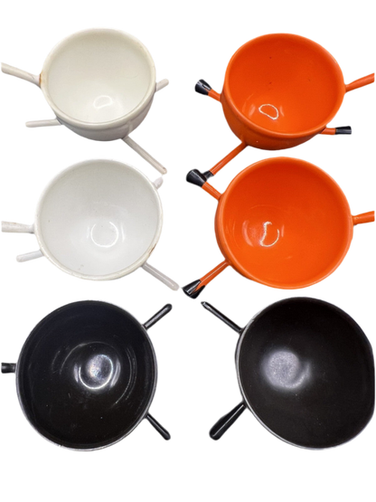 Rare Set Of 6 Tripod Egg Cups Mid-Century Modern, Retro Kitchen Accessories