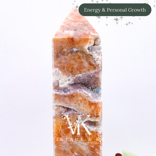 Orange Calcite/Apatite 
Crystal Point Medium Size 13cm | #1  301g