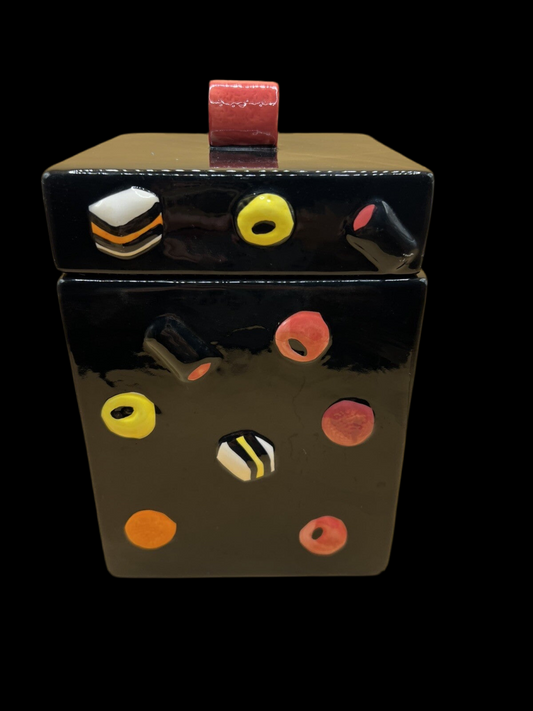 Vintage Retro Black Liquorice Allsorts Jar