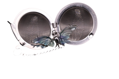 Whimsical Green Fluorite Bat Tea Infuser – Crystal Mesh Filter for Loose Leaf Tea