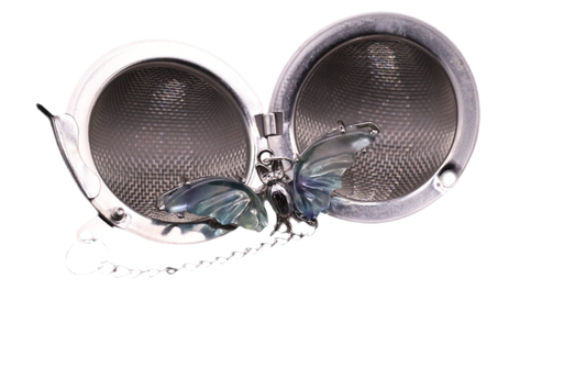Whimsical Green Fluorite Bat Tea Infuser – Crystal Mesh Filter for Loose Leaf Tea