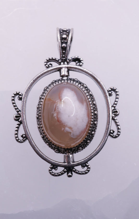 Sakura Agate Rotating Pendant | #7