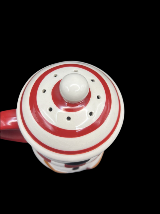 Novelty Ceramic Snowman Mug with Lid and Steam Holes