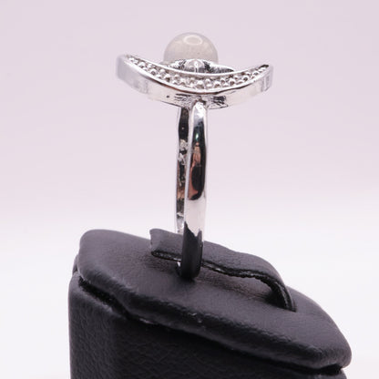 Whimsical Sun & Moon Labradorite Silver Adjustable Ring