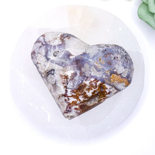 Purple Vug Agate Heart 147g Medium Size 8cm |#2