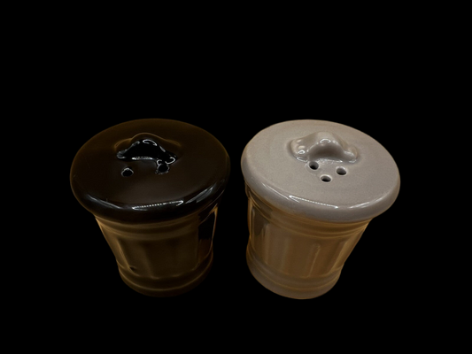Novelty Black and Grey Garbage Can Salt and Pepper Shakers - With Stopper