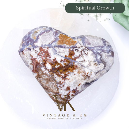 Purple Vug Agate Heart 147g Medium Size 8cm |#2