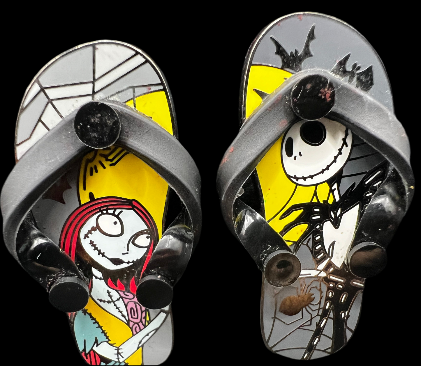 Tokyo Disney Nightmare Before Christmas Jack & Sally Flip-Flop Pins – Authentic Disney Trading Set