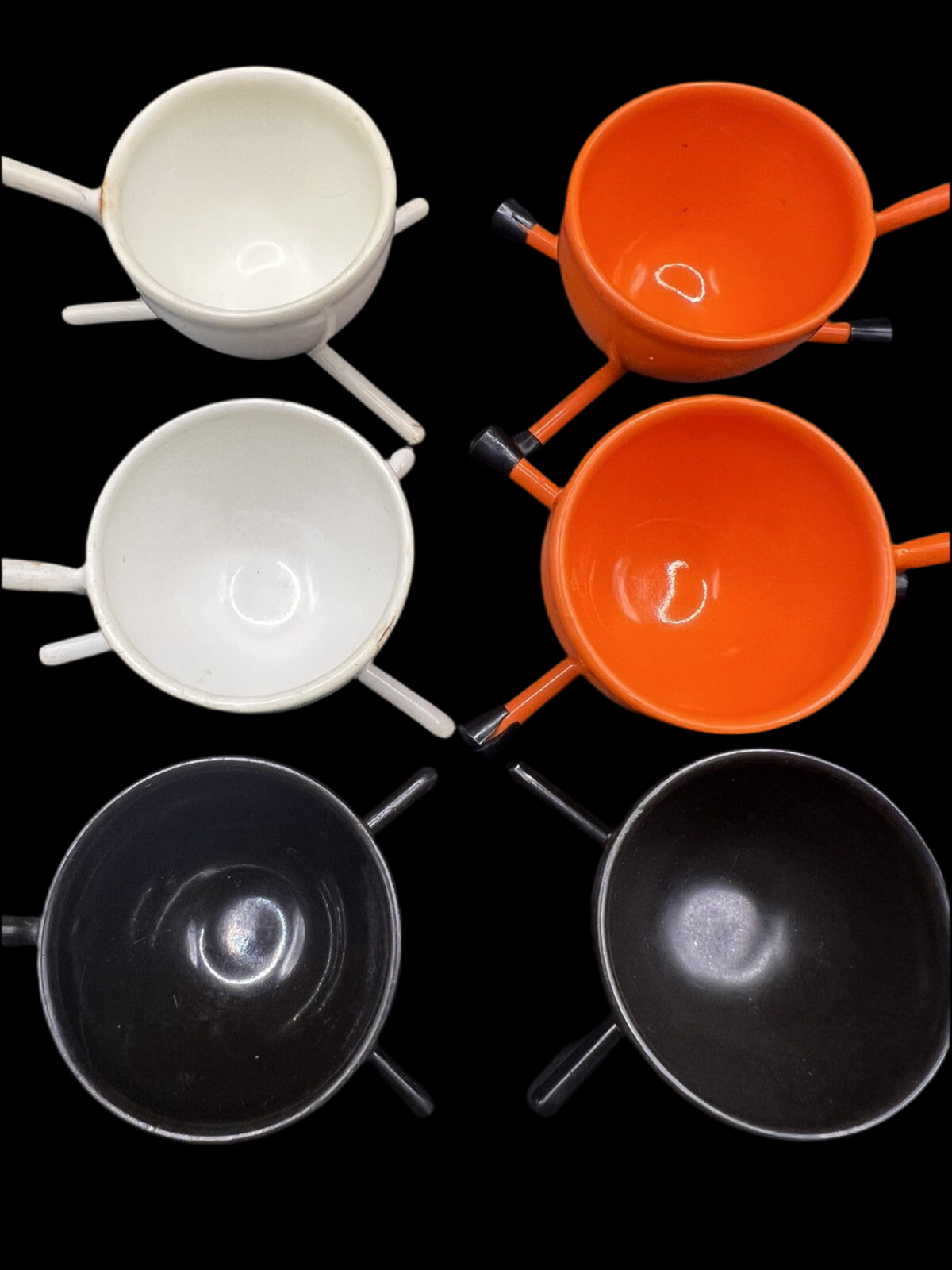Rare Set Of 6 Tripod Egg Cups Mid-Century Modern, Retro Kitchen Accessories