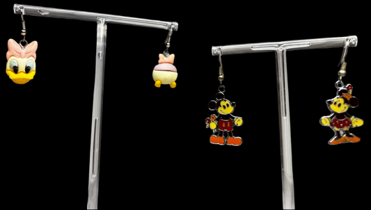 Mickey & Minnie Mouse and Daisy Duck Earring Bundle, Dangle Fashion Jewellery