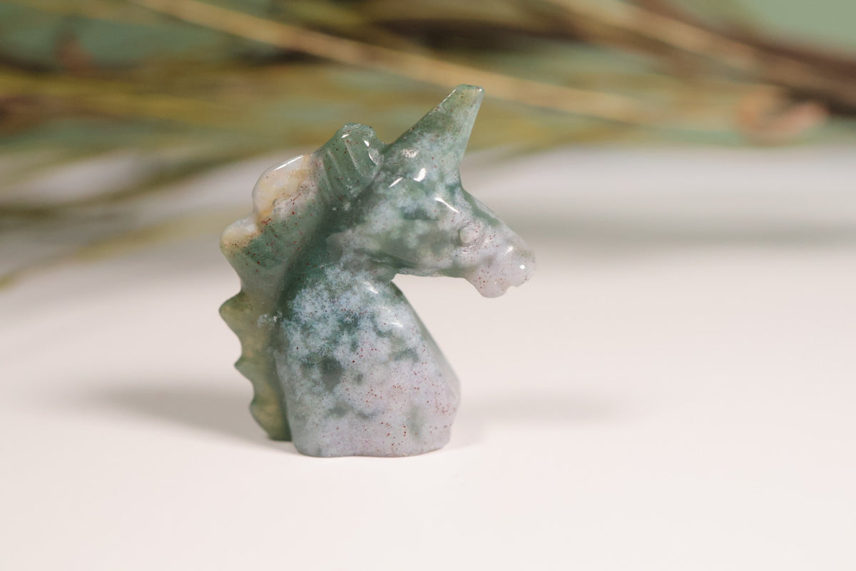 Mini Unicorn Crystal Ocean Jasper Carving 1.5cm | Intuitively Chosen