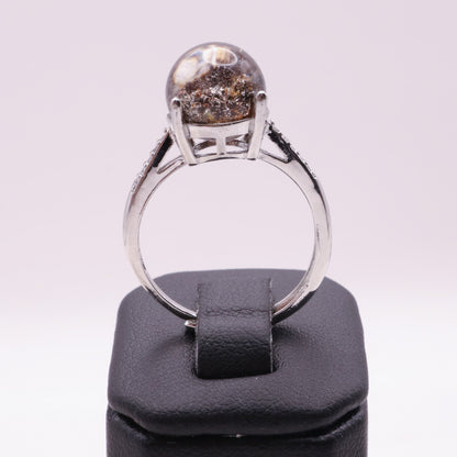 Garden Quartz Adjustable Ring ~ Dark Brown, Orange & Yellow | #7