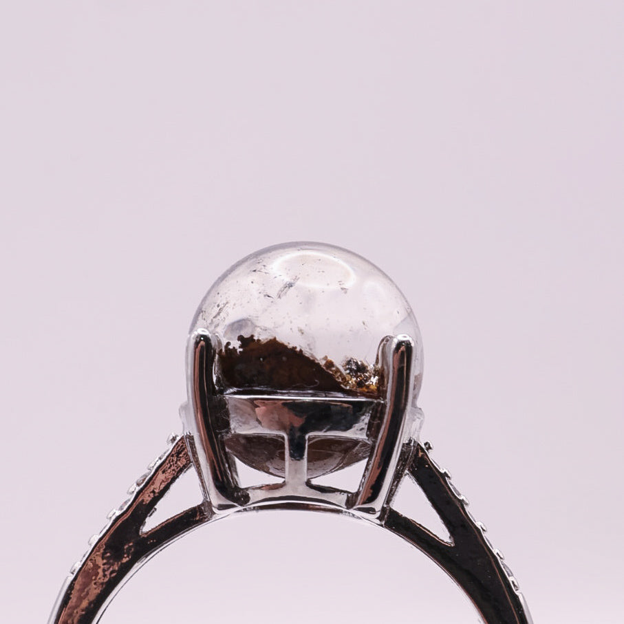 Garden Quartz Adjustable Ring ~ Dark Brown, Orange & Yellow | #7