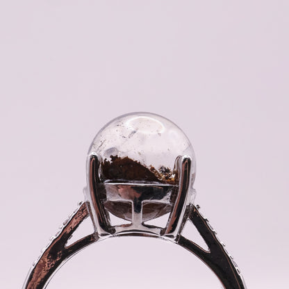 Garden Quartz Adjustable Ring ~ Dark Brown, Orange & Yellow | #7