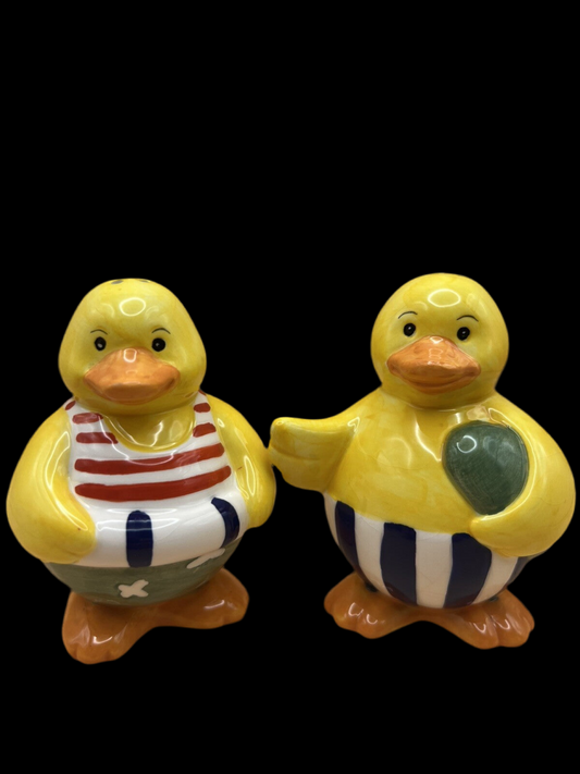 Novelty Salt & Pepper Shakers - Quirky Beach Duck Kitchen Decor