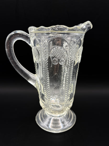 Vintage Depression Glass Owl & Feather Jug by Australian Crown Crystal - No Lid