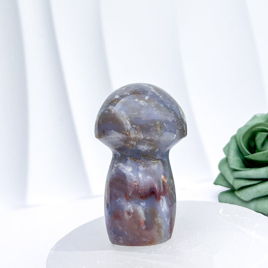 Jasper Mushroom Carving #2 | 139g x 7cm