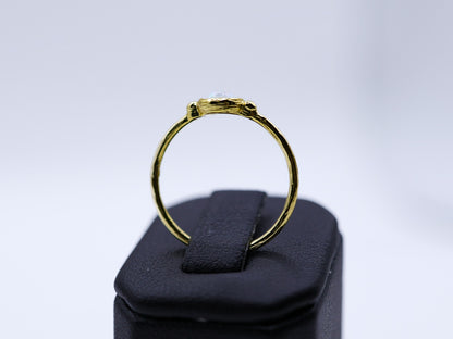 925 Gold-plated white opalite minimalist ring
