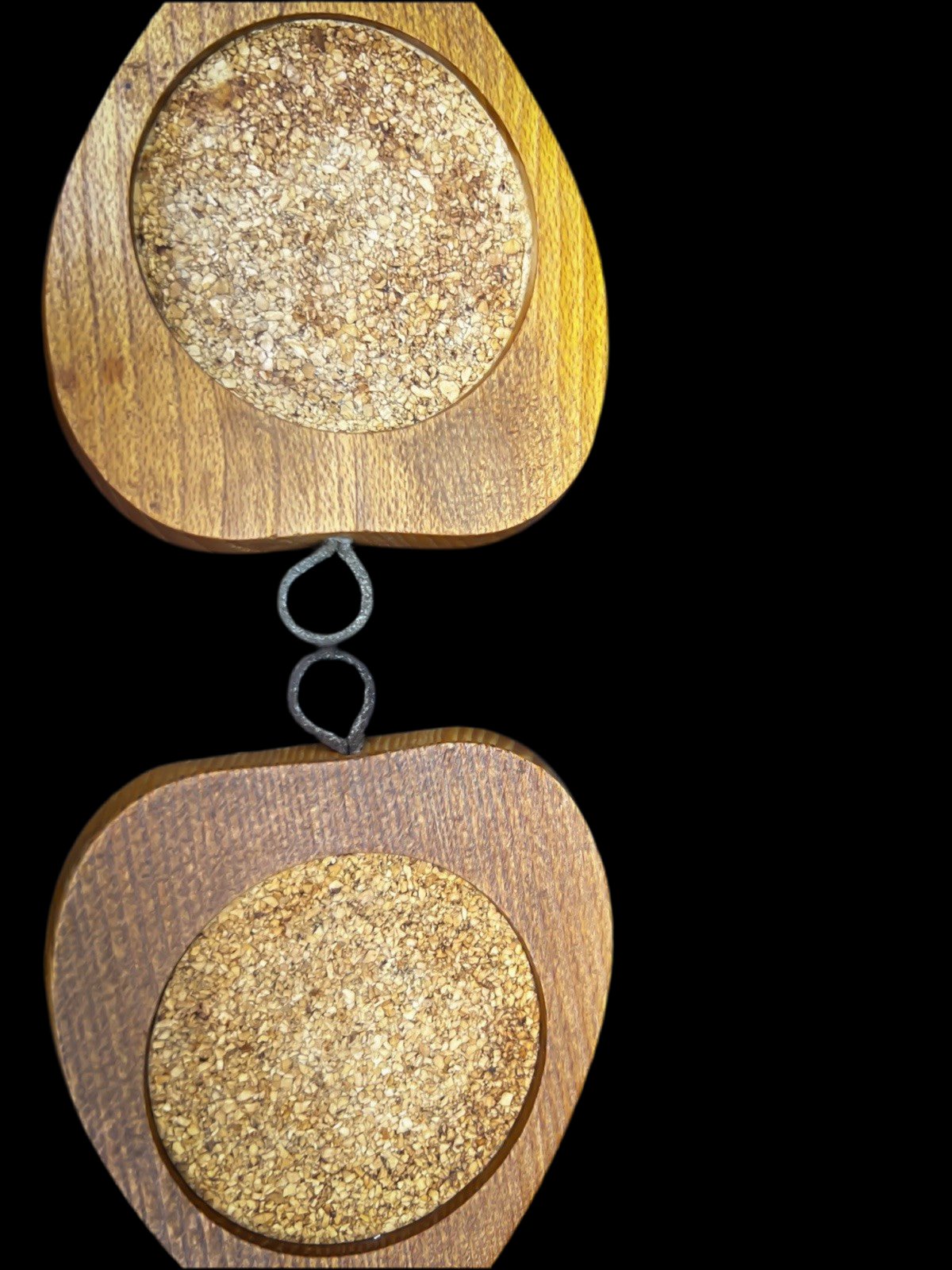 Rustic Wooden Apple Coasters Set of 6, Cork Backed With Leather Strap and Stand