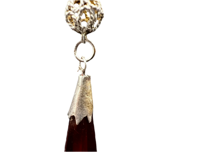 Art Deco Style Red Screw Back Drop Earrings