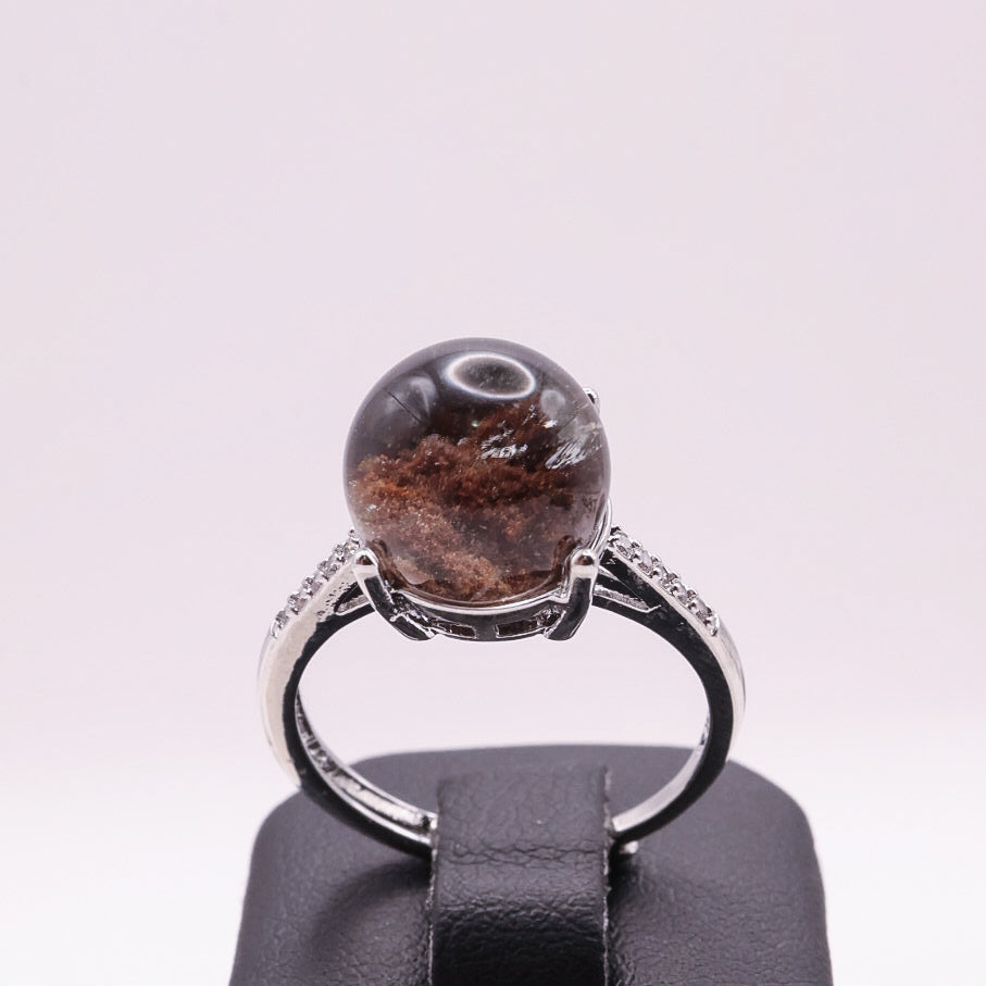 Garden Quartz Adjustable Ring ~ Burnt Orange | #8
