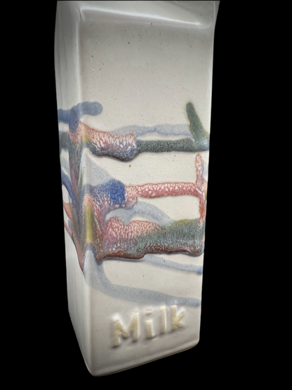 Vintage Milk and Sugar Ceramic Set with Abstract Glaze