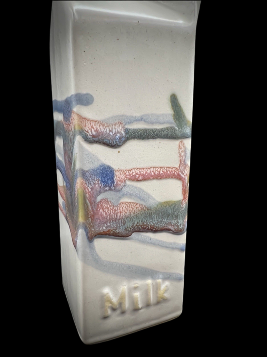 Vintage Milk and Sugar Ceramic Set with Abstract Glaze