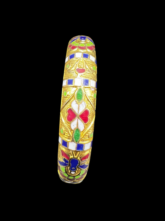 Vintage Cloisonné Gold Tone Enamel Bracelet