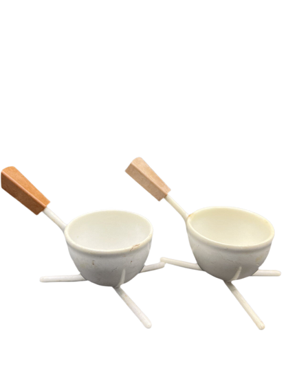 Rare Set Of 6 Tripod Egg Cups Mid-Century Modern, Retro Kitchen Accessories