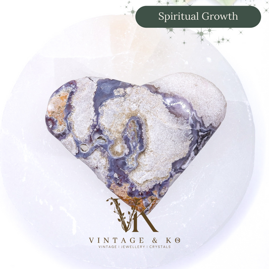 Purple Vug Agate Heart 83g Medium Size 7cm | #1