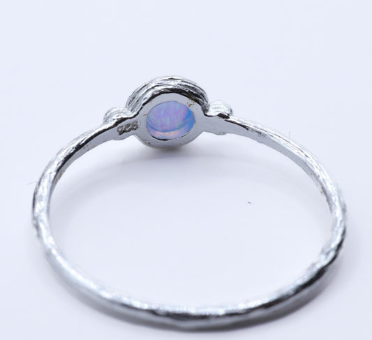925 sterling silver blue opalite minimalist ring