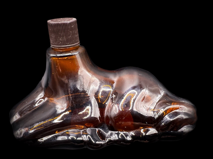 Vintage 1970s Avon Topaze Horse Cologne Bottle Amber Glass Figurine - Empty