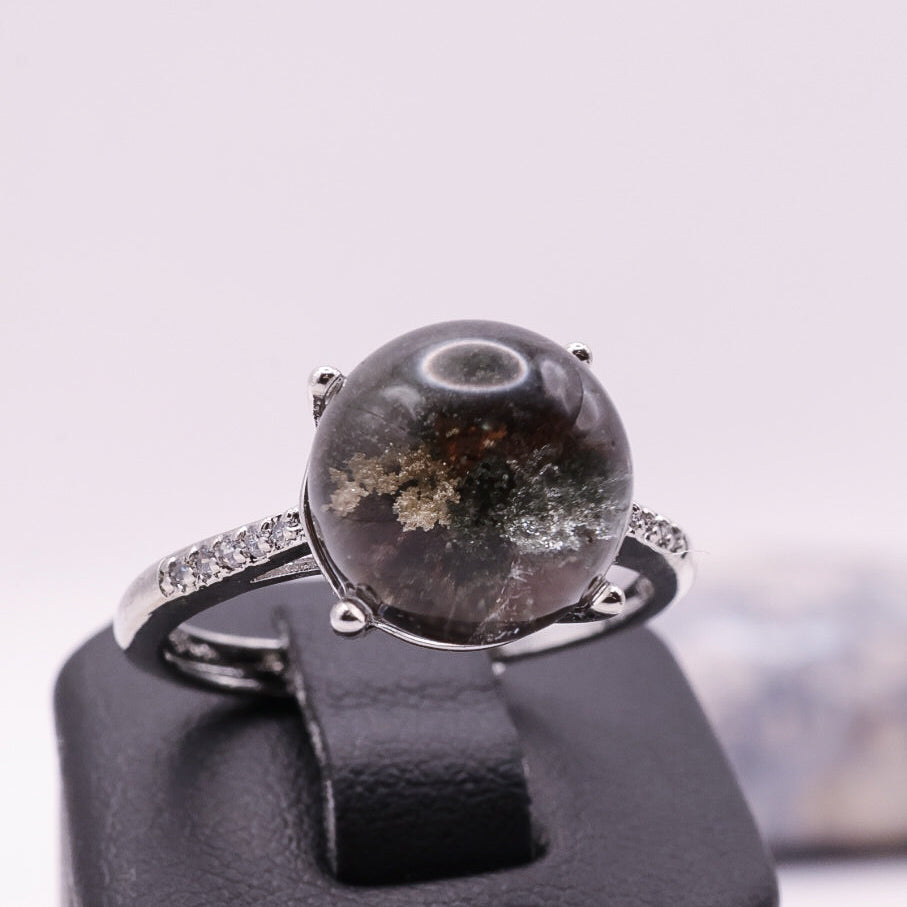 Garden Quartz Adjustable Ring ~ Green, Auburn & Yellow | #4