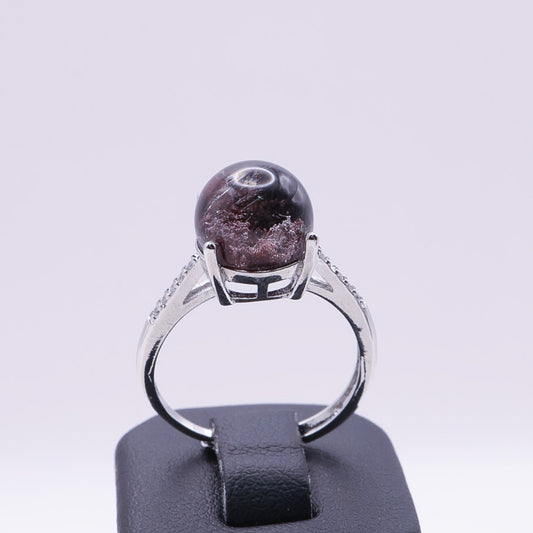 Garden Quartz Adjustable Ring ~ Burgundy | #1
