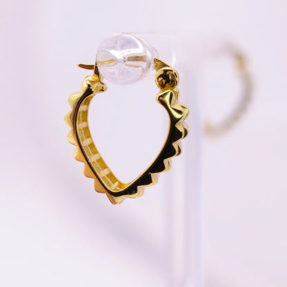 925 Sterling Silver Gold Studded Small Latched Hoop Earrings