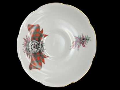 Royal Grafton Clan of Cameron Red and White Tartan Bone China Tea Cup and Saucer Set