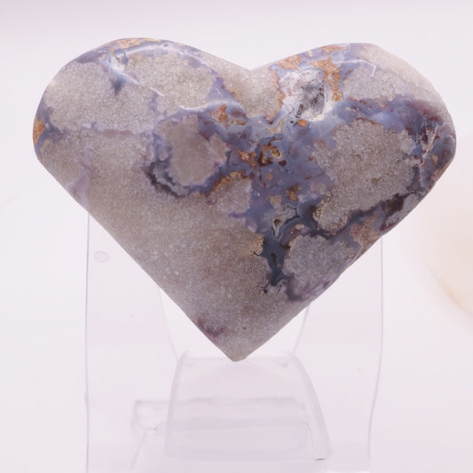 Purple Vug Agate Heart 144g Medium Size 8cm | #4